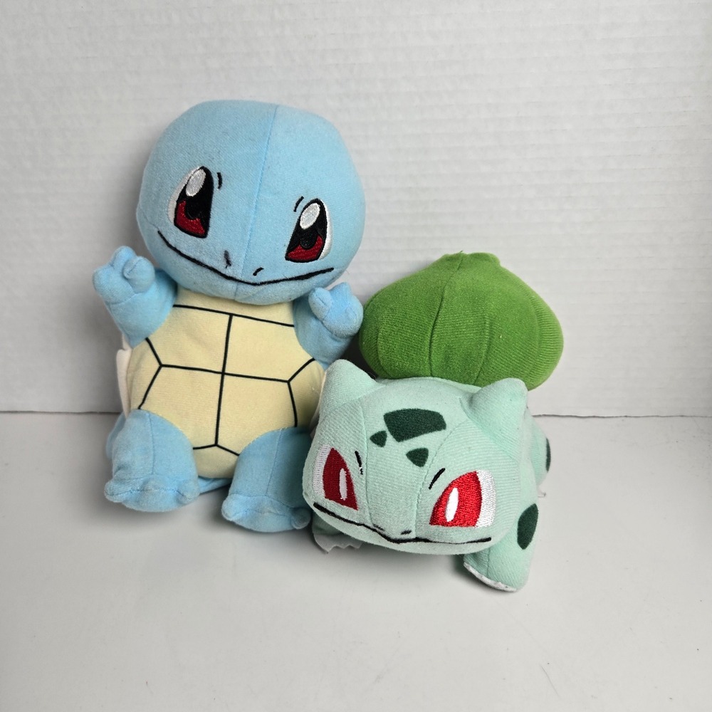 Pokemon Toy Factory Bulbasaur Squirtle Plush Stuffed Animal Lot of 2 Small